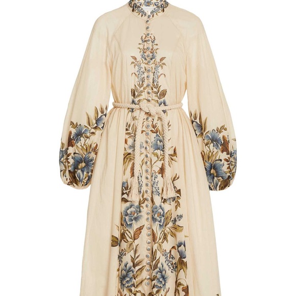 Zimmerman Aliane Belted Linen Maxi Dress - Picture 3 of 10